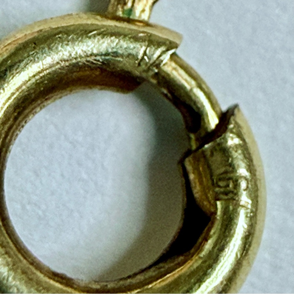 Vintage 70’s Gold Filled Wishbone/Faux Pearl Pendant Box Chain Necklace 15.5” - Picture 8 of 15